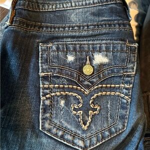Rock Revival replaced fit straight jeans